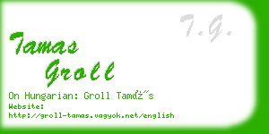 tamas groll business card